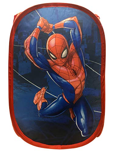 Jay Franco Marvel Spiderman Web Sling Pop Up Hamper - Mesh Laundry Basket/Bag with Durable Handles, 22" x 14"