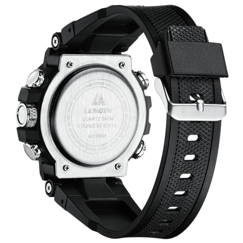 LN LENQIN Mens Watches Digital Military Watch for Men Stopwatch Army Survival Tactical Sports Outdoor Big Face Waterproof Men's Wrist Watches with LED Backlight/Timer/Alarm/Date