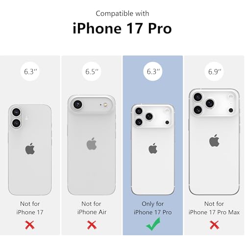 ZTOFERA Magnetic Case for iPhone 17 Pro, Compatible with Magsafe, Polka Dot Aesthetic Phone Case Cute for Girl Women, Hard PC+Soft TPU Protective Phone Cover for iPhone 17 Pro-Navy Blue
