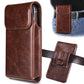 Holster for iPhone 17, 17 Pro, 16, 16 Pro, 15, 15 Pro, 14, 14 Pro, 13, 13 Pro, 12, Galaxy S26, S25, S24, Premium Leather Pouch with Belt Clip Phone Holster Belt Case, Coffee -M