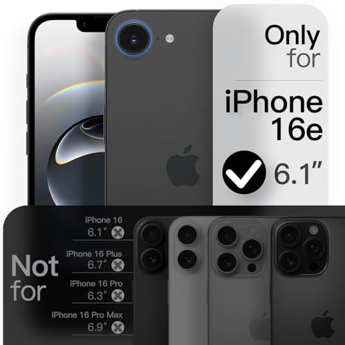 JETech Magnetic Slim Case for iPhone 17e (2026) / iPhone 16e Compatible with MagSafe, Camera Lens Full Protection, Ultra-Thin Lightweight Matte Finish Minimalist Phone Cover (Black)
