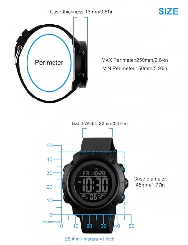 SNE Digital Watch Sports Waterproof Military Back Light Small Watch for Men Black 1426
