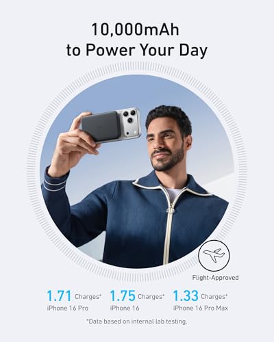 Anker MagGo Power Bank, 10,000mAh Qi2-Certified 15W Portable Charger
