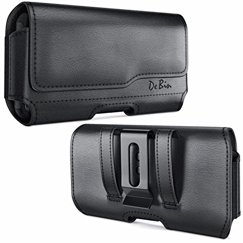 DeBin Case for Galaxy S26 S25 S24 5G S23, S22, S21, S20, S10, S9, A10e, A01, Note 10, Cell Phone Belt Holster Clip Pouch Holder Cover (Fits Samsung with Case on) Black