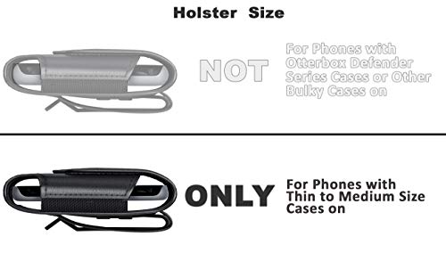 DeBin Holster for iPhone 17 17 Pro 16 16e 16 Pro 15, 15 Pro 14 13 12 11 X Xs 10 XR, Galaxy S25 S24, S23, S22 - Cell Phone Belt Holder Clip Case Pouch Cover (Fits Cellphone with Case on) Black