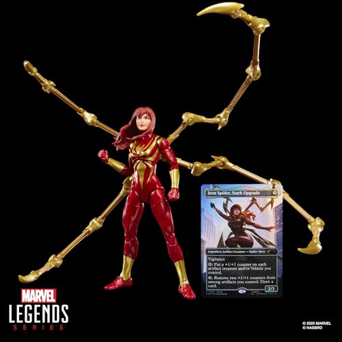 Marvel Legends Series Magic: The Gathering Mary Jane Watson (Iron Spider), 6-Inch Spider-Man Action Figure & Exclusive Foil Collectible Card Game Trading Card