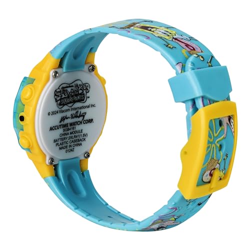 Nickelodeon Spongebob Squarepants Kids LCD Watch with LED Lights - Colorful Character Strap, Interactive Flashing Display, Comes in Collectible Tin Box