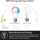 Kasa Smart Light Bulbs, Full Color Changing Dimmable Smart WiFi Bulbs Compatible with Alexa and Google Home, A19, 9W 800 Lumens,2.4Ghz only, No Hub Required, 4 Count (Pack of 1), Multicolor (KL125P4)