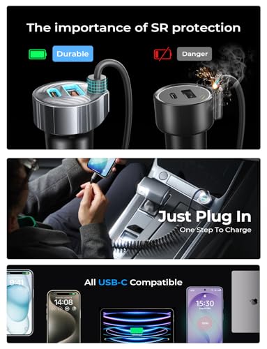 LISEN 90W for iPhone 17 16 15 Pro Max Car Charger USB C Fast Charge,Super Fast for iPhone 17 16 Car Charger USB C Adapter for iPhone 17e 16 15 Pro Max Plus Air,Samsung Galaxy S26 Ultra, Android
