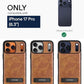 WTCASE Magnetic for iPhone 17 Pro Leather Case,Built-in Invisible Stand [Compatible with Magsafe] Protective Slim Kickstand Phone Cover for iPhone 17 Pro Case, Brown