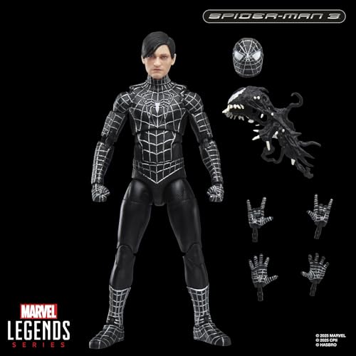 Marvel Legends Series Spider-Man, Spider-Man 3 Collectible 6 Inch Action Figure with Symbiote Accessories