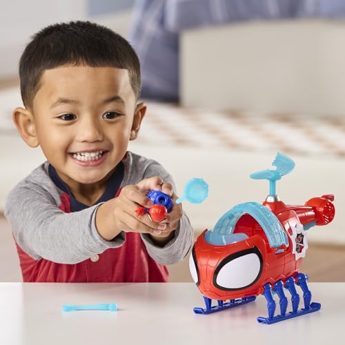 SPIDEY AND HIS AMAZING FRIENDS Marvel Team Spidey Copter, 3-Inch (7.6 CM) Action Figure & Toy Vehicle with Projectile, Super Hero Toys, Ages 3+