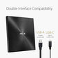 ASUS ZenDrive Black 13mm External 8X DVD/Burner Drive +/-RW with M-Disc Support, Compatible with Both Mac & Windows and Nero BackItUp for Android Devices (USB 2.0 & Type-C Cables Included)