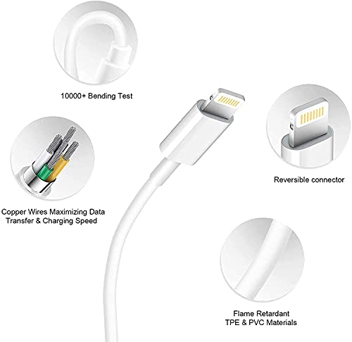 [Apple MFi Certified] iPhone Charger, 2Pack Lightning Cable Apple Charging Cords &Fast Quick USB Wall Charger Travel Block Plug Adapter for iPhone 14/13/12/11 Pro/11/X/XS MAX/XR/8/7/6s/6 Plus/AirPods
