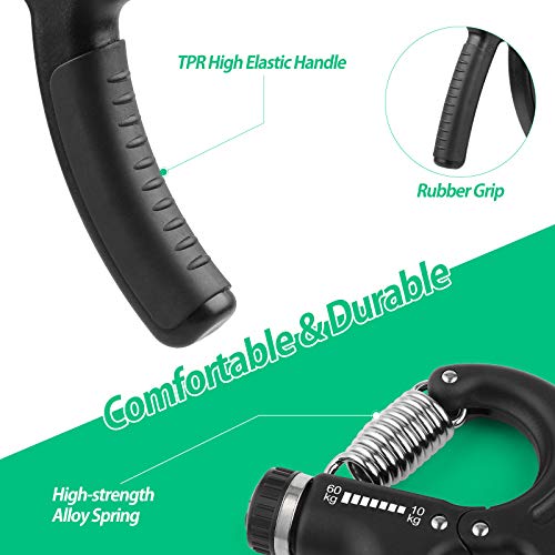 NIYIKOW Grip Strength Trainer, Hand Grip Strengthener, Grip Strengthener, Adjustable Resistance, Forearm Strengthener, Perfect for Musicians Athletes