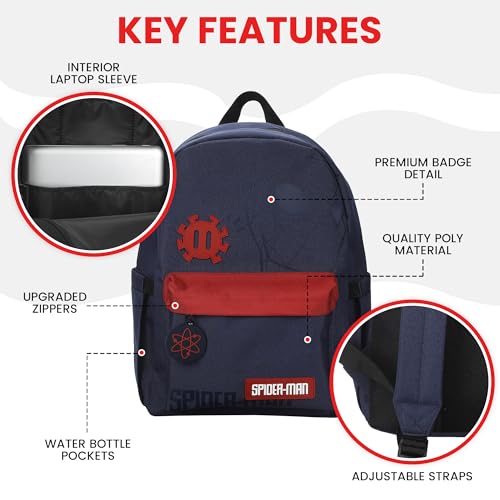 Spider-Man Classic Spider-Man Line Art 16.5” Adult Black & Red Backpack