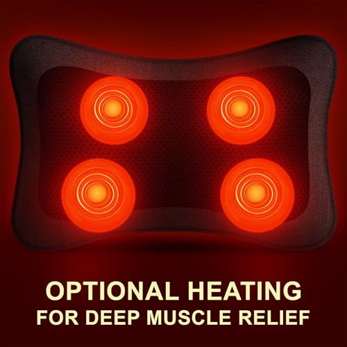 Mo Cuishle Electric Shiatsu Back Massager with Heat - Powerful 3D Kneading for Neck, Shoulder, Lower Back Pain Relief - Ergonomic Design for Home, Office, & Car - Gifts for Women, Men, Mom & Dad