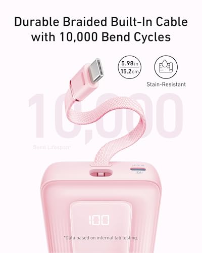 Anker Zolo Power Bank,20,000mAh 30W Portable Charger with Built-in USB-C