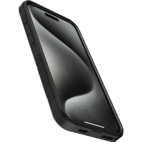 OtterBox iPhone 15 Pro MAX (Only) Commuter Series Case - BLACK, slim & tough, pocket-friendly, with port protection