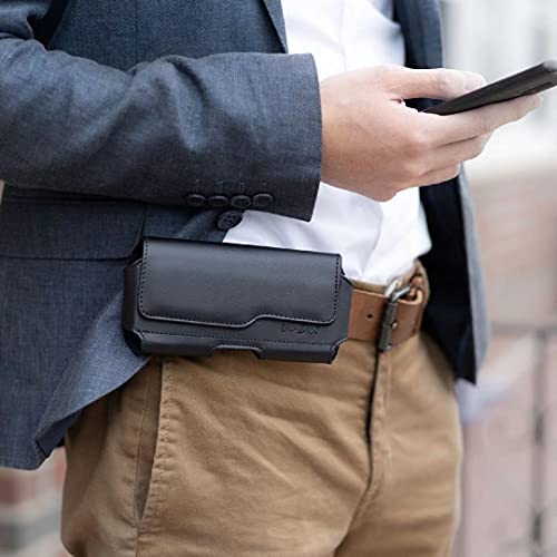 DeBin Case for Galaxy S26 S25 S24 5G S23, S22, S21, S20, S10, S9, A10e, A01, Note 10, Cell Phone Belt Holster Clip Pouch Holder Cover (Fits Samsung with Case on) Black