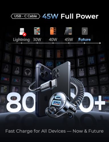 LISEN 90W for iPhone 17 16 15 Pro Max Car Charger USB C Fast Charge,Super Fast for iPhone 17 16 Car Charger USB C Adapter for iPhone 17e 16 15 Pro Max Plus Air,Samsung Galaxy S26 Ultra, Android