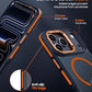 MAKAVO Magnetic for iPhone 17 Pro Case with Stand, Compatible with MagSafe, Slim Translucent Matte Military-Grade Drop Protection Phone Cover, Orange