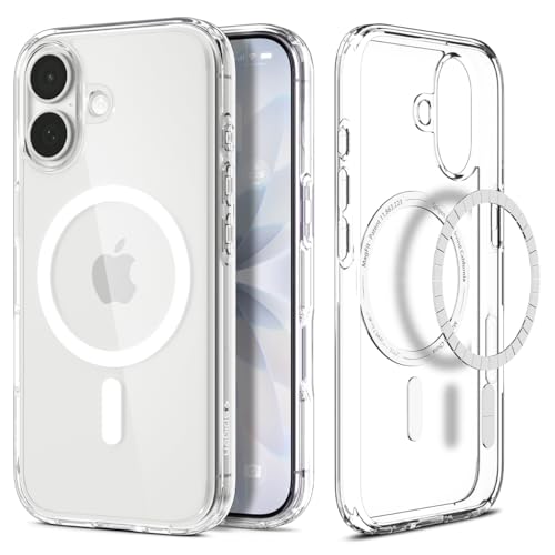 Spigen Ultra Hybrid MagFit Case for iPhone 17 - Clear White | MagSafe Compatible, Anti-Yellowing Crystal Clarity, Patented Air Cushion, MIL-STD-810H Military-Grade Drop Protection