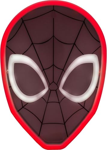 Spider-Man LED Neon Light - Officially Licensed Marvel Product | 26cm Spider-Man Mask Design • Vibrant Red LED Neon Glow • USB Powered Wall Mountable Display