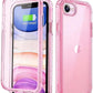 Lifedance Rugged Full-Body Case for iPhone 17e/16e, Built-in Screen Protector, 10FT Military Drop Tested, Clear Shockproof Phone Case Cover for iPhone 17e & 16e, Clear Pink