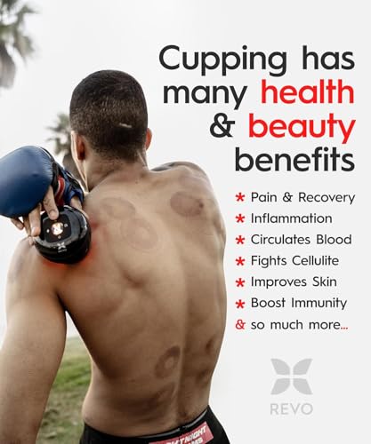 REVO The Original 4-in-1 Smart Cupping Therapy Massager, Red Light Therapy for Targeted Pain Relief, Knots, Aches, Muscle Soreness, Circulation & Tighter Skin, Portable Cupping Kit