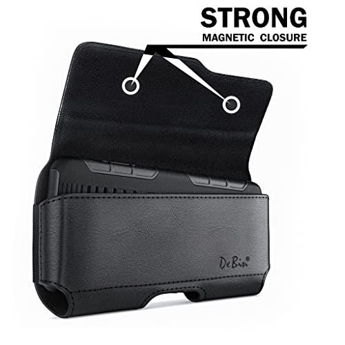 DeBin Case for Galaxy S26 S25 S24 5G S23, S22, S21, S20, S10, S9, A10e, A01, Note 10, Cell Phone Belt Holster Clip Pouch Holder Cover (Fits Samsung with Case on) Black