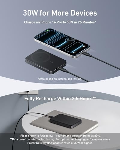 Anker MagGo Power Bank, 10,000mAh Qi2-Certified 15W Portable Charger