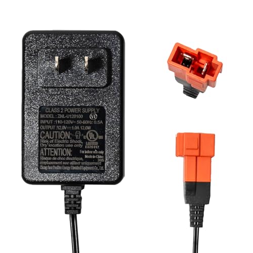 12 Volt Battery Charger for Ride On Toys and Battery Wire 12V Kids Ride On Car Charger,12V Electric Car Riding Toy Battery Power and Charging Socket Adapter Square Plug