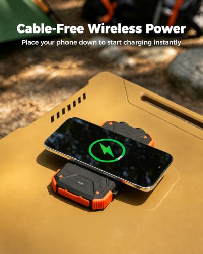 BLAVOR Solar Power Bank 10,000mAh Portable Wireless Charger for Cell Phones