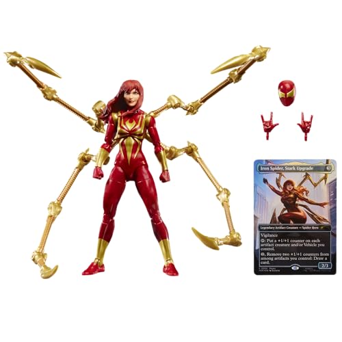 Marvel Legends Series Magic: The Gathering Mary Jane Watson (Iron Spider), 6-Inch Spider-Man Action Figure & Exclusive Foil Collectible Card Game Trading Card