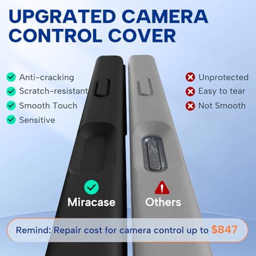 Miracase Magnetic for iPhone 17 Case, Compatible with MagSafe, Integrated Silicone Camera Control Cover, 3.0mm Thicken Shockproof Drop Protection Phone Case for 17, Black