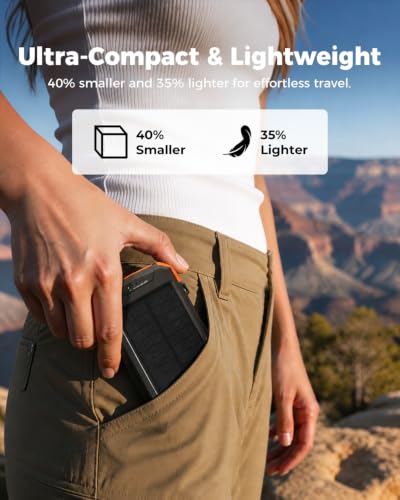 BLAVOR Solar Power Bank 10,000mAh Portable Wireless Charger for Cell Phones