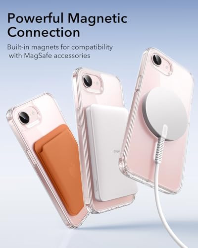 ESR for iPhone 17e/iPhone 16e Case, Compatible with MagSafe, Shockproof Military-Grade Protection, Scratch-Resistant Back, Magnetic Phone Case for iPhone 17e/iPhone 16e, Classic Hybrid Case, Clear