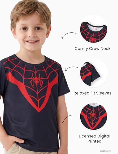 Disney Marvel Spiderman Stitch Star Wars Mickey Boy T-Shirt & Tank Set 2-9Y | Summer Athletic Shirt,Graphic Tank Top Shirt & Tee 2Pcs Cars Mcqueen Short & Sleeveless,Captain America Iron Man Kid Clothes