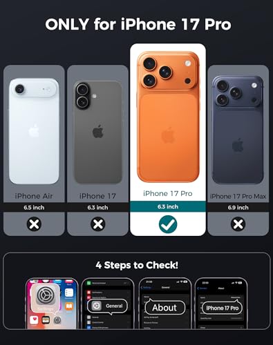 Goton for iPhone 17 Pro Case with Privacy Tempered Glass Screen Protector & Camera Lens Protector, Compatible with MagSafe, Invisible Kickstand, Shockproof Phone Cover, Blue