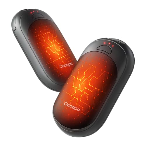 OCOOPA Magnetic Hand Warmers Rechargeable 2 Pack, UL Safety Heat 100-126°F, 3-Settings, Pocket-Sized, Max. 8 Hrs Long Lasting,Great for Raynauds, Golf, Hunting, Camping, Gifts for Men Women, UT3 Lite