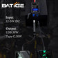 Motorcycle USB Charger SAE to USB Adapter Type C and Quick Charge USB 3.0 with Voltmeter, ON/Off Switch and 3.6FT SAE Extension Cable Waterproof 3 Install Options for GPS Smartphone Camera