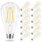 Edison Bulbs 60 watt Equivalent LED, E26 LED Bulb Non-Dimmable, 4000K Daylight White, ST58 Vintage Light Bulbs, 90+ CRI, 6W 600LM, E26 Medium Base, Clear Glass, 12 Pack