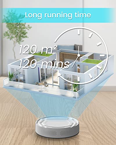 Lefant M210 Pro Robot Vacuum with 2200 Pa Powerful Suction, 6 Cleaning Modes, 120 Mins Runtime, Quiet, Self-Charging, Voice Control, Ideal for Pet Hair and Hard Floor, White