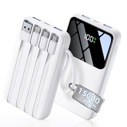 Power Bank, 22.5 W 15000 mAh Mini Power Bank, Fast Charging USB-C Portable Charger, PD 3.0 QC 3.0 External Mobile Phone Batteries, 6 Outputs & 3 Inputs, Compatible with iPhone, Tablet and More