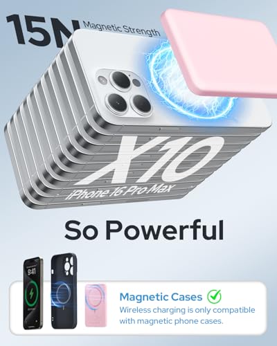 for Magsafe Power Bank, 5000mAh Slim Wireless Portable Charger