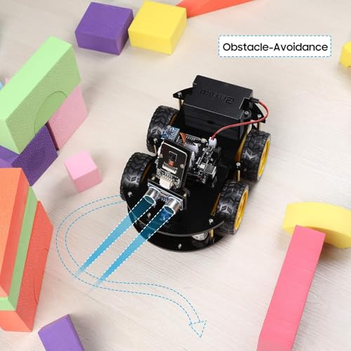 ELEGOO UNO R3 Smart Robot Car Kit V4 for Arduino Robotics for Kids Ages 8-12 12-16 STEM Science Kits Coding Gifts for 8 9 10 11 12 13 14 15 16 Year Old Boys Girls Teens Cool Engineering Building Toys