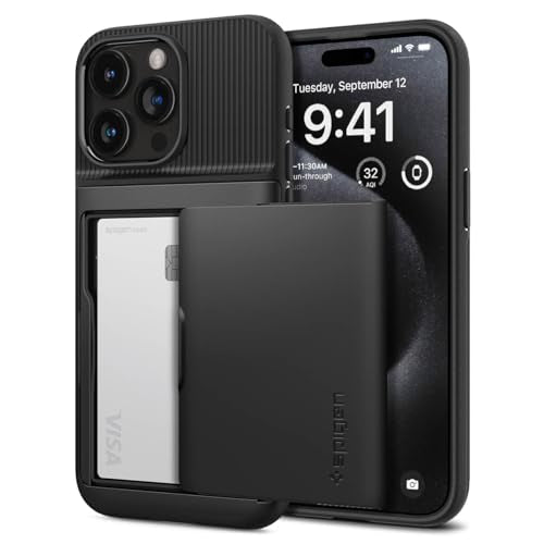 Spigen Slim Armor CS Designed for iPhone 15 Pro Case (2023) [Military-Grade Protection] - Black