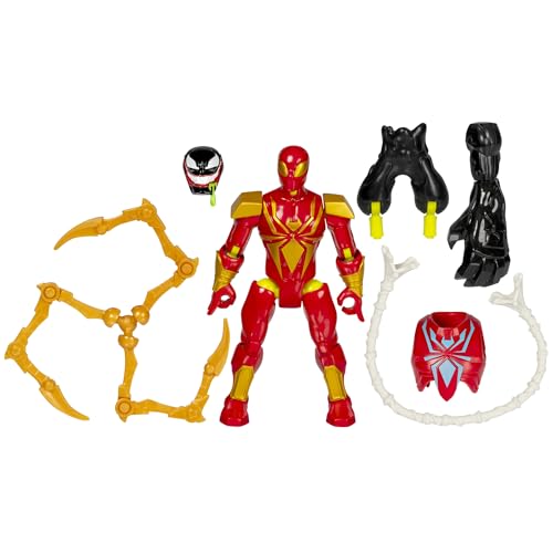 Spider-Man MixMashers Marvel Iron Spider Custom Spider-Man Mix-and-Match Deluxe Action Figure & Accessories, 5-Inch-Scale (12 cm) Super Hero Toys, Ages 4+