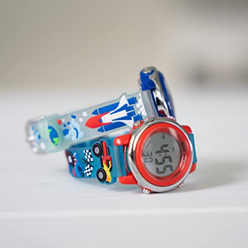 Preschool Collection Kids Digital Light Up Watch - Monster Trucks, Dinosaurs, Shark, Unicorn, Butterfly, Spider - Girls, Boys, Children, School